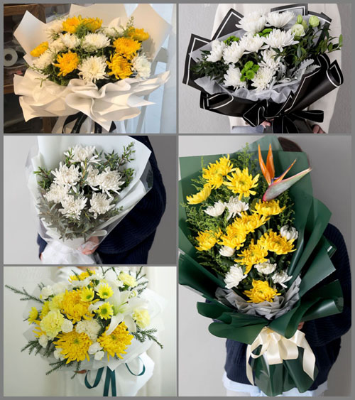 广东梅州市丰顺县潘田镇铁坑村白事花束代送